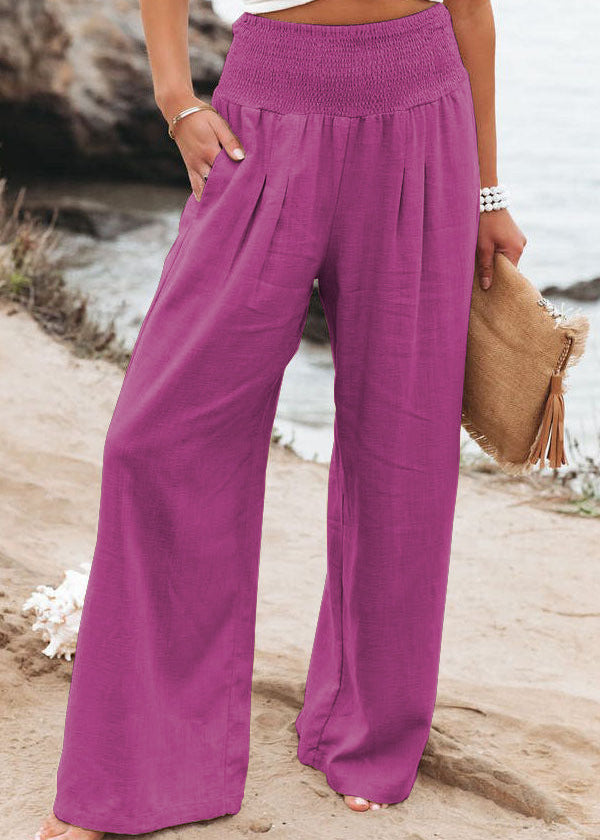 Eloïse | Comfortabele Broek met Hoge Taille - Licht, Ademend met Wijde Pijpen