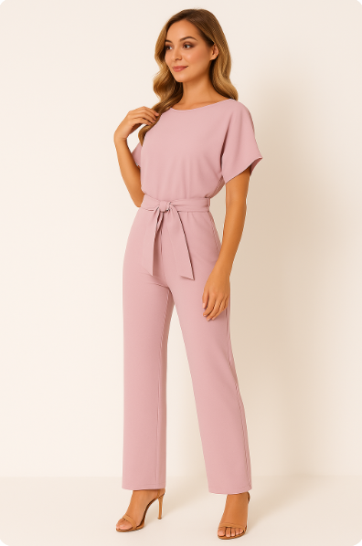 Jinte-Rose - Jumpsuit met strikdetail