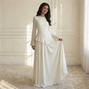 Elysia | Verfijnde Maxi Jurk - Vloeiende Stof met Ruffle Details, Elegante Pasvorm