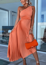 Evelyn | Geplooide Midi-Jurk Dames - Elegant, Comfortabel en Chique