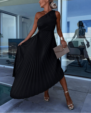 Evelyn | Geplooide Midi-Jurk Dames - Elegant, Comfortabel en Chique