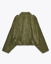 Fabiane | Elegante Suède Leren Jas voor Dames – Trendy & Stijlvol