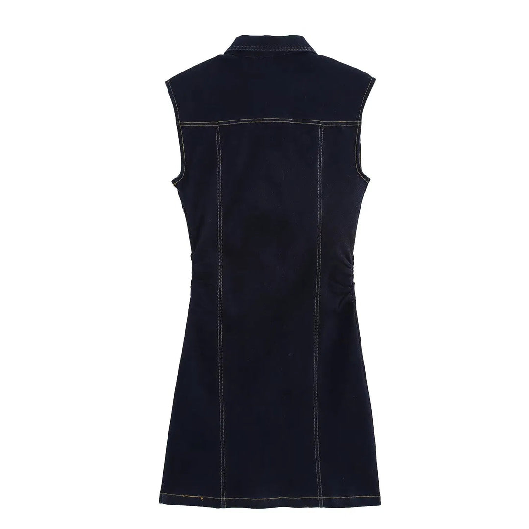Celia | Dames mini jurk met knoopsluiting borstzakken