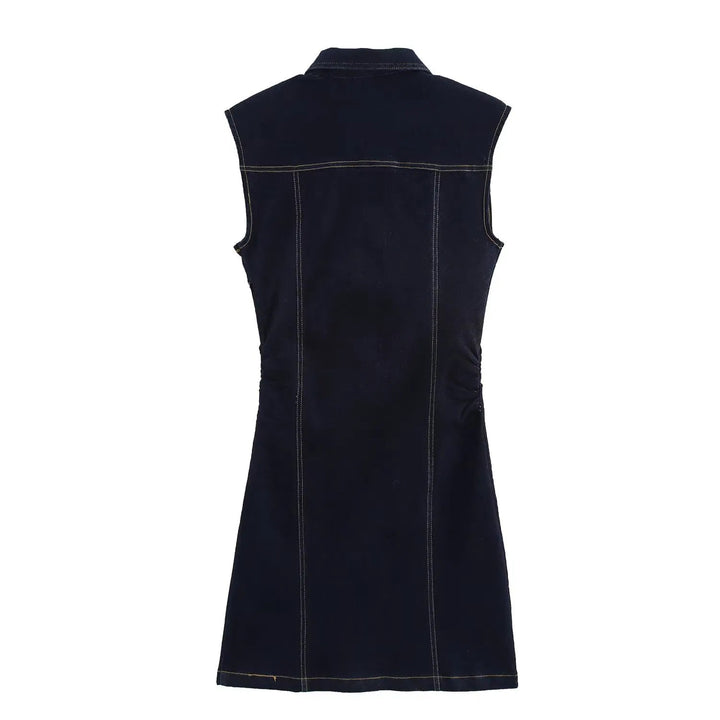 Celia | Dames mini jurk met knoopsluiting borstzakken