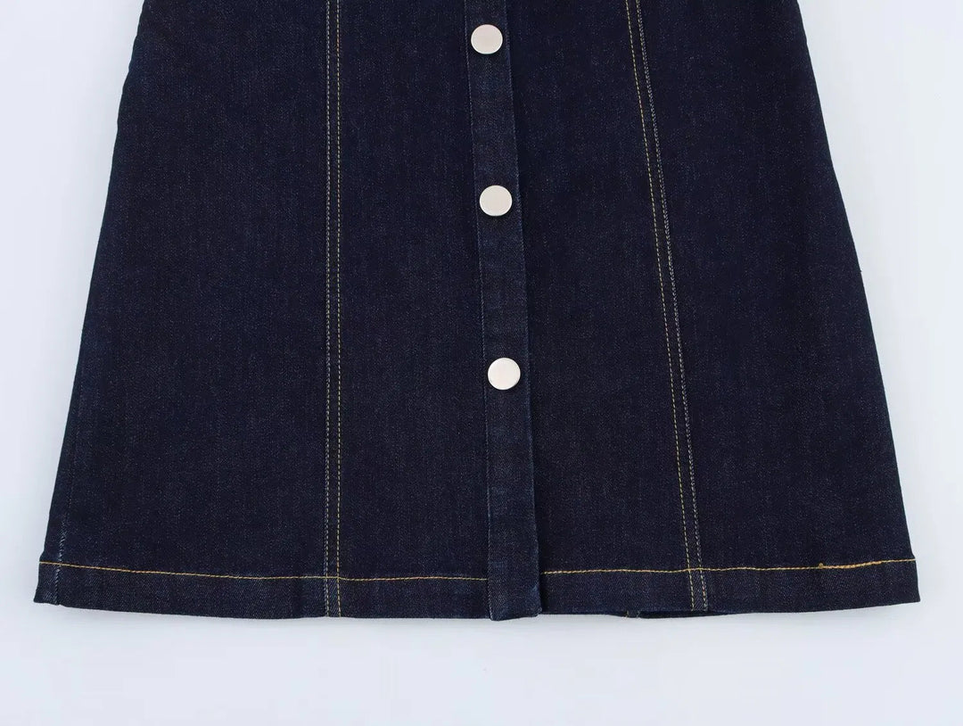 Celia | Dames mini jurk met knoopsluiting borstzakken