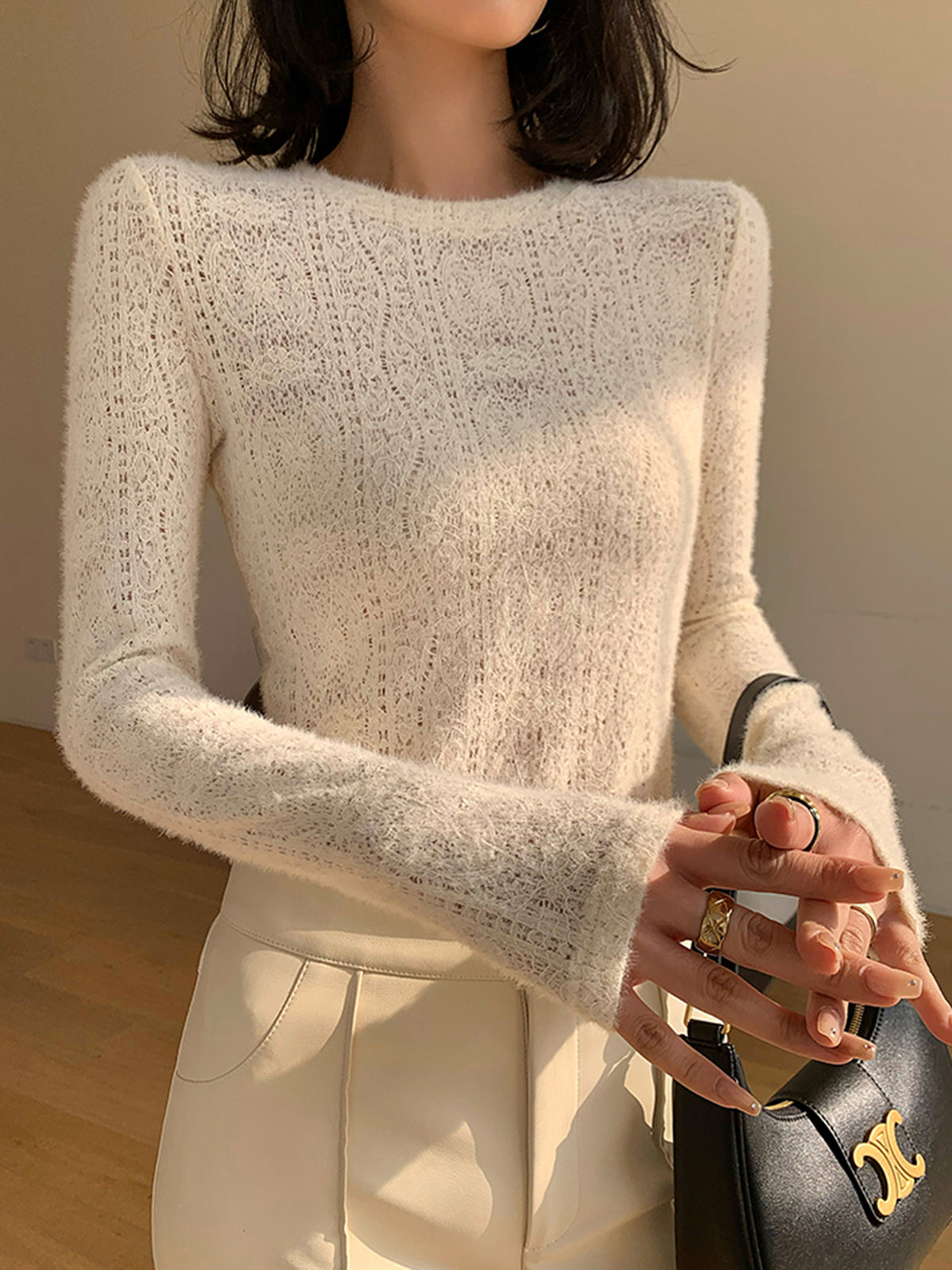 Flora | Crew Neck Top voor Dames - Regular Fit