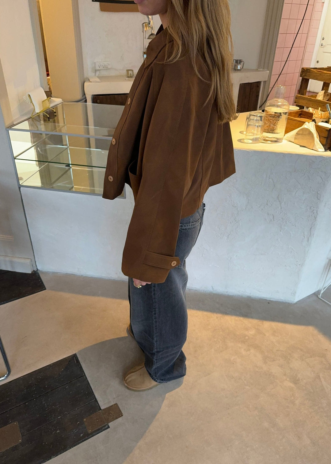 Delilah | Dames jas met knoopsluiting en opstaande kraag
