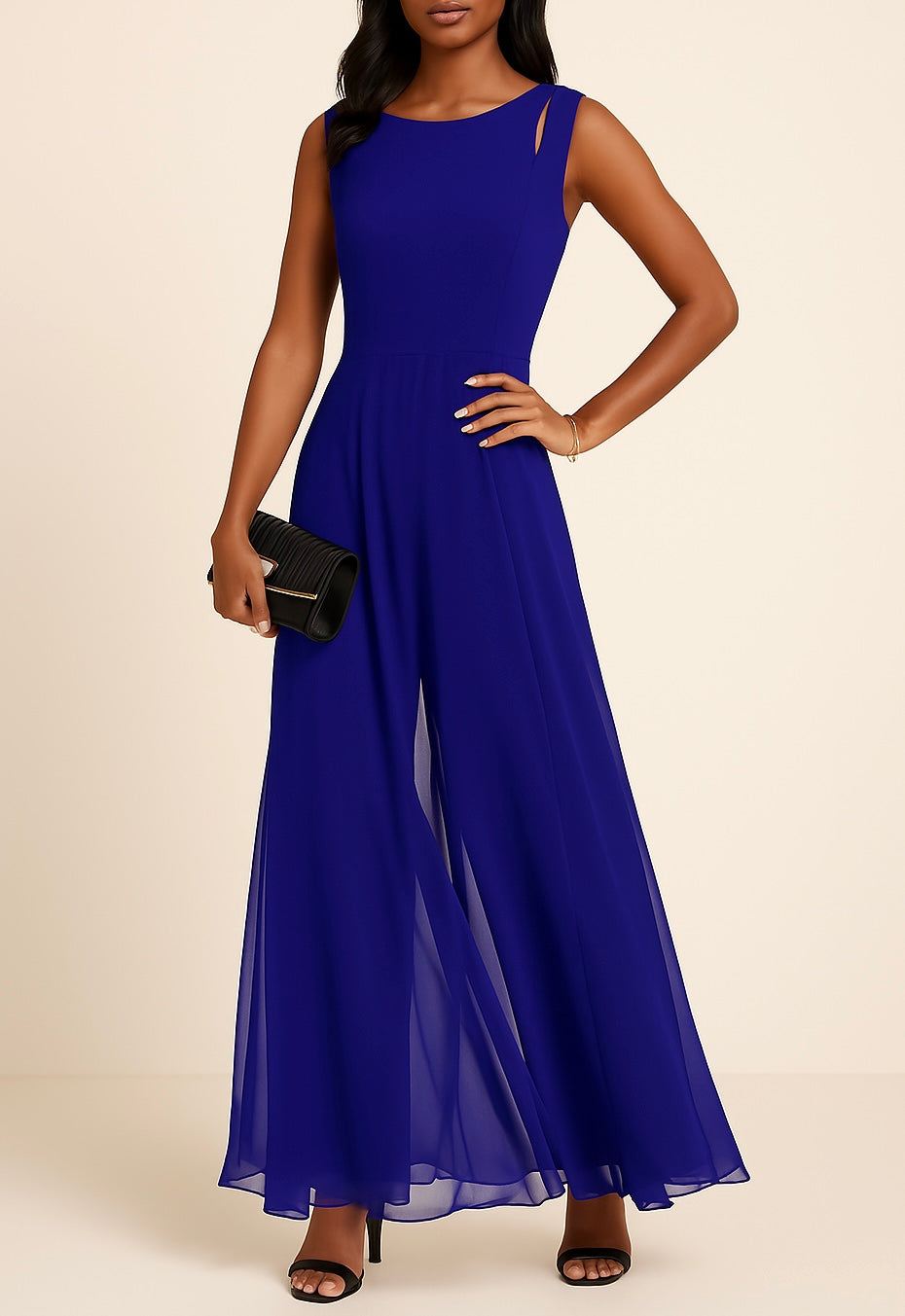 London | Dames Jumpsuit met Hoge Taille Wijde Pijpen