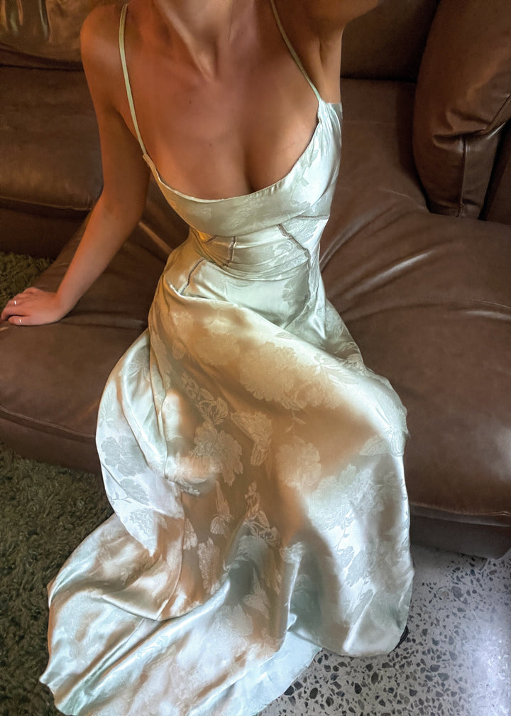 Khalani | Dames maxi jurk met bandjes buste