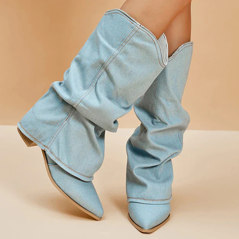 Miley | Trendy Denim Laarzen voor Dames - Stijlvol en Comfortabel
