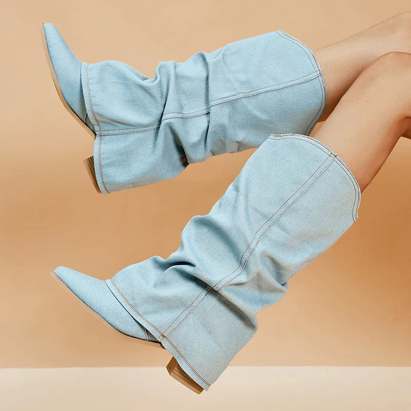 Miley | Trendy Denim Laarzen voor Dames - Stijlvol en Comfortabel