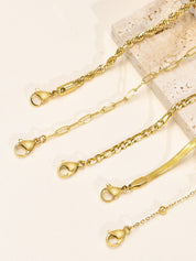 Gina | Luxe Armbanden Set - Set van 5, Verstelbaar, Titanium Staal