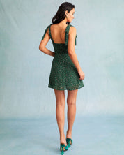 Amber | Groene A-lijn Silhouet Mini-jurk Dames - Flatterend Design met Bloemenprint