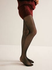 Gina | Dames Panty - Geometrisch Micronet Ontwerp, Hoogwaardige Stoffen