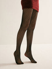 Gina | Dames Panty - Geometrisch Micronet Ontwerp, Hoogwaardige Stoffen