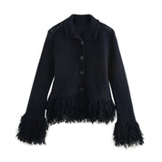 Gayle | Tweedelige Gebreide Set Dames - Jas en Rok met Ruches, Stijlvol en Comfortabel
