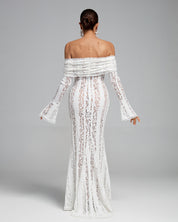 Suus | Luxe Off-Shoulder Maxi Jurk van Kant