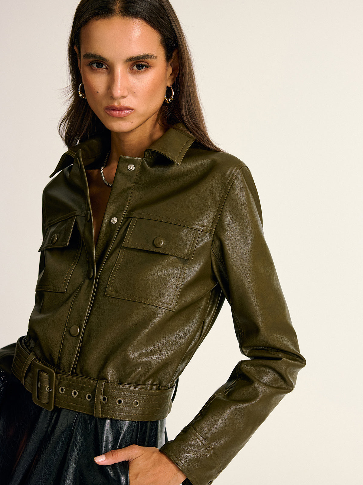 Gorde Dames Faux Leren Jas - Slim Fit