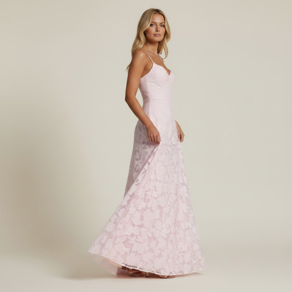 Nataly | Dames maxi jurk met bandjes A-lijn