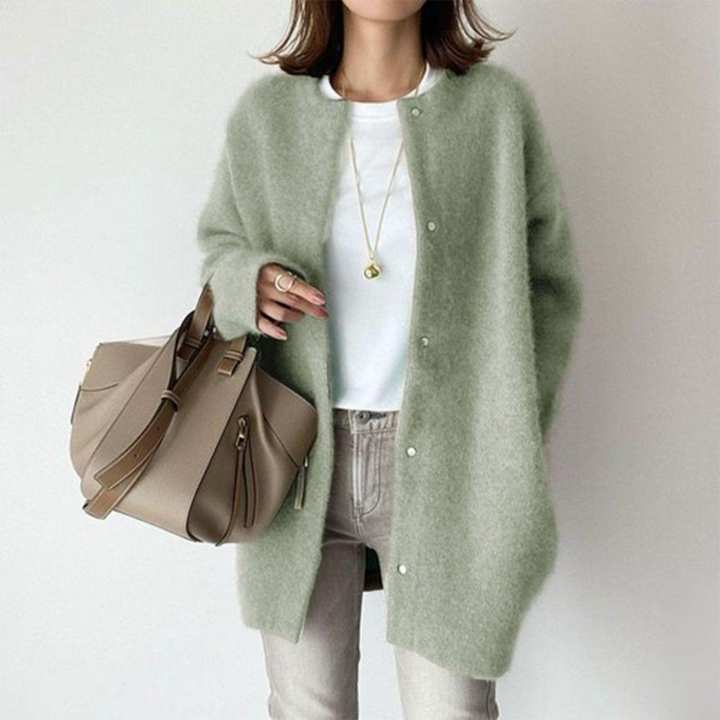 Dames Oversized Knopen Voorzijde Gebreide Cardigan