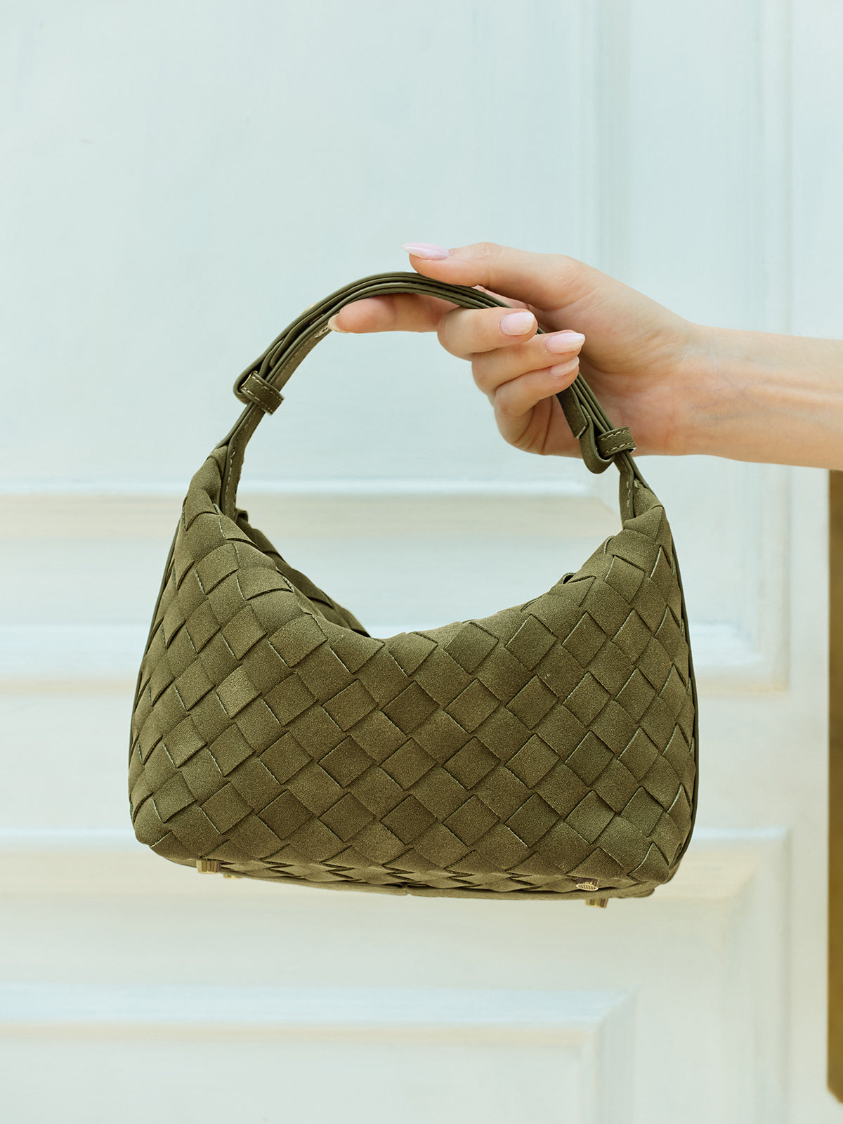Calie | Stijlvolle Geweven Dames Handtas - PU-leer, Trendy en Praktisch