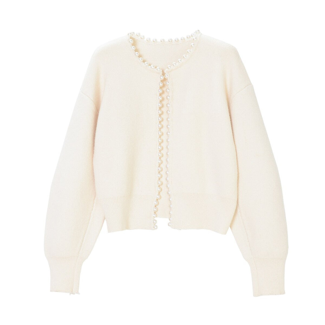 Nellie | Elegant Pearl Cardigan – Dames Vest met Luxe Pareldetails