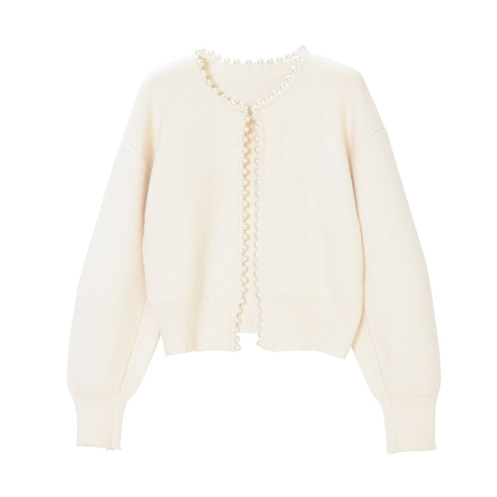 Nellie | Elegant Pearl Cardigan – Dames Vest met Luxe Pareldetails