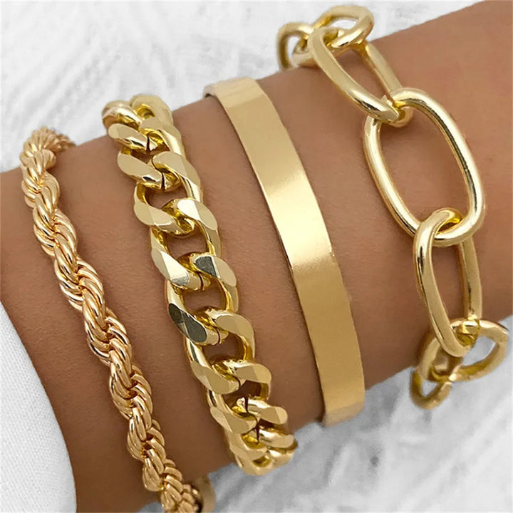 Claire | Dames armband set schakels gelaagd ontwerp
