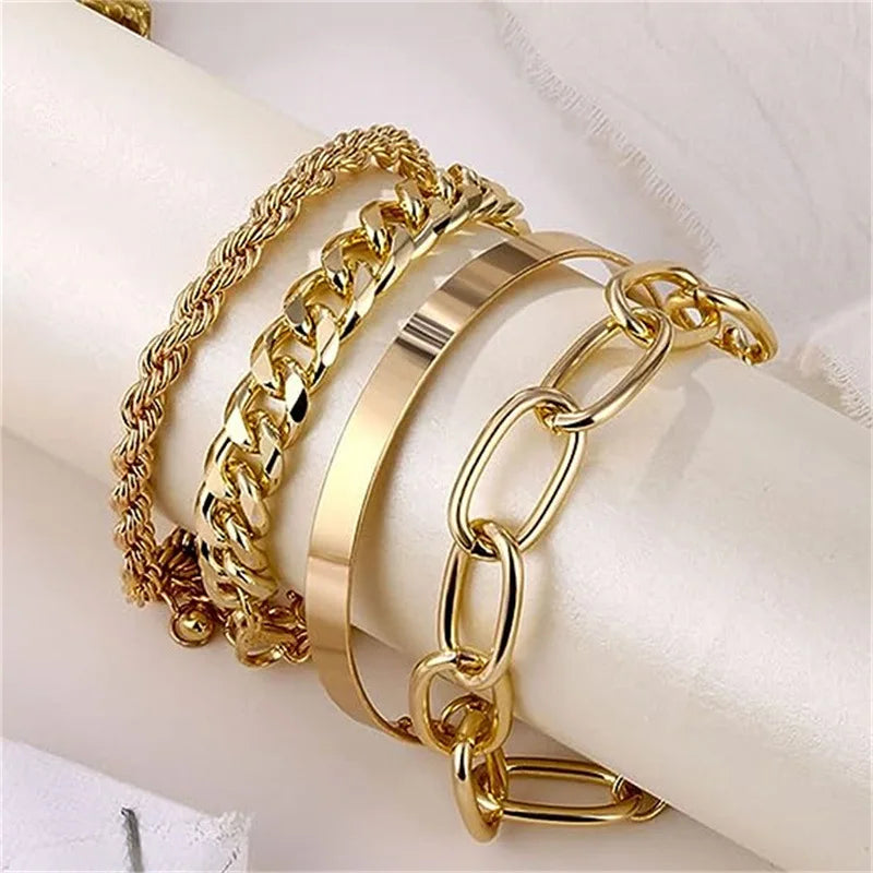Claire | Dames armband set schakels gelaagd ontwerp