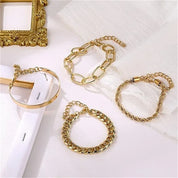 Loleta | Gouden 4-delige Armbanden Set – Luxe Sieraden Set
