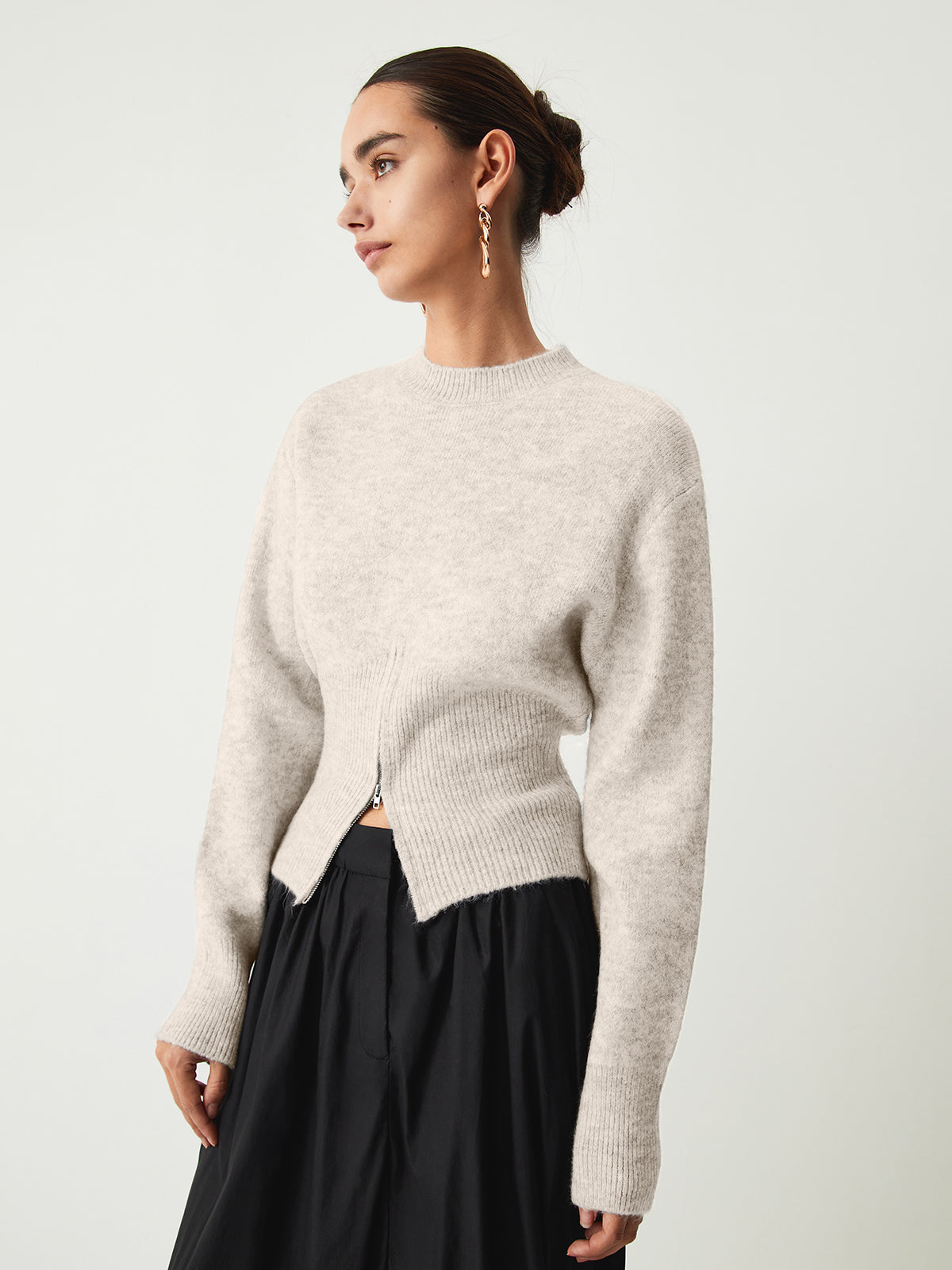 Hali | Trendy Trui Dames met Halve Rits Ontwerp - Regular Fit