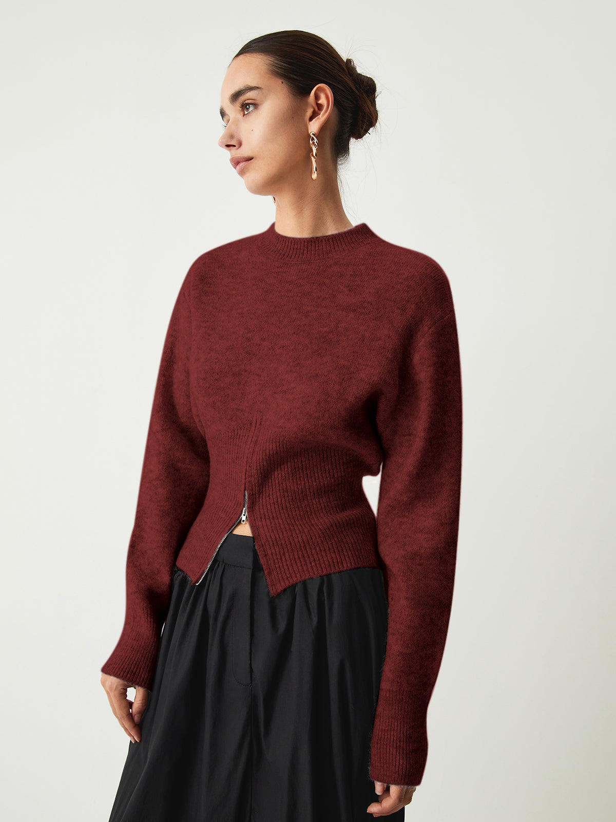 Hali | Trendy Trui Dames met Halve Rits Ontwerp - Regular Fit