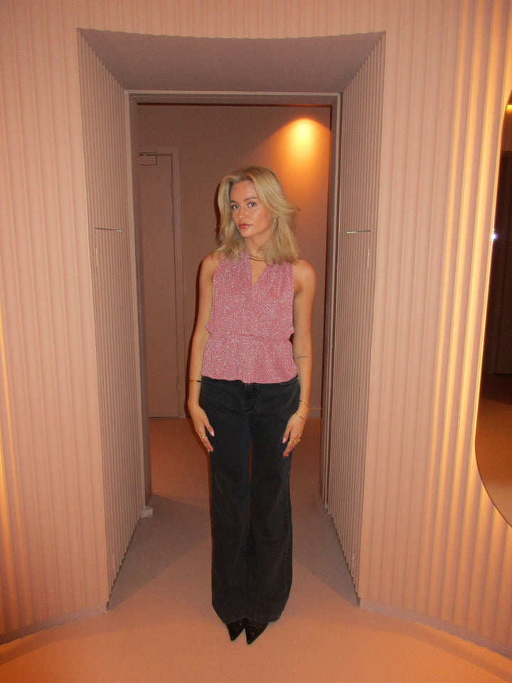 Kayla | Dames halter top met plooien rugopen