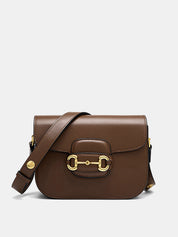 Mellie | Stijlvolle Bruine Dames Crossbody in Leather Look met Gouden Details