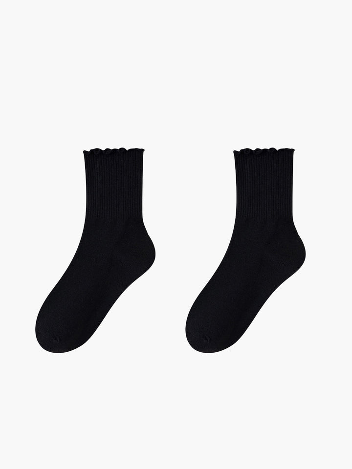 Sarai | Dames Sokken met Ruches en Gebreide Boord