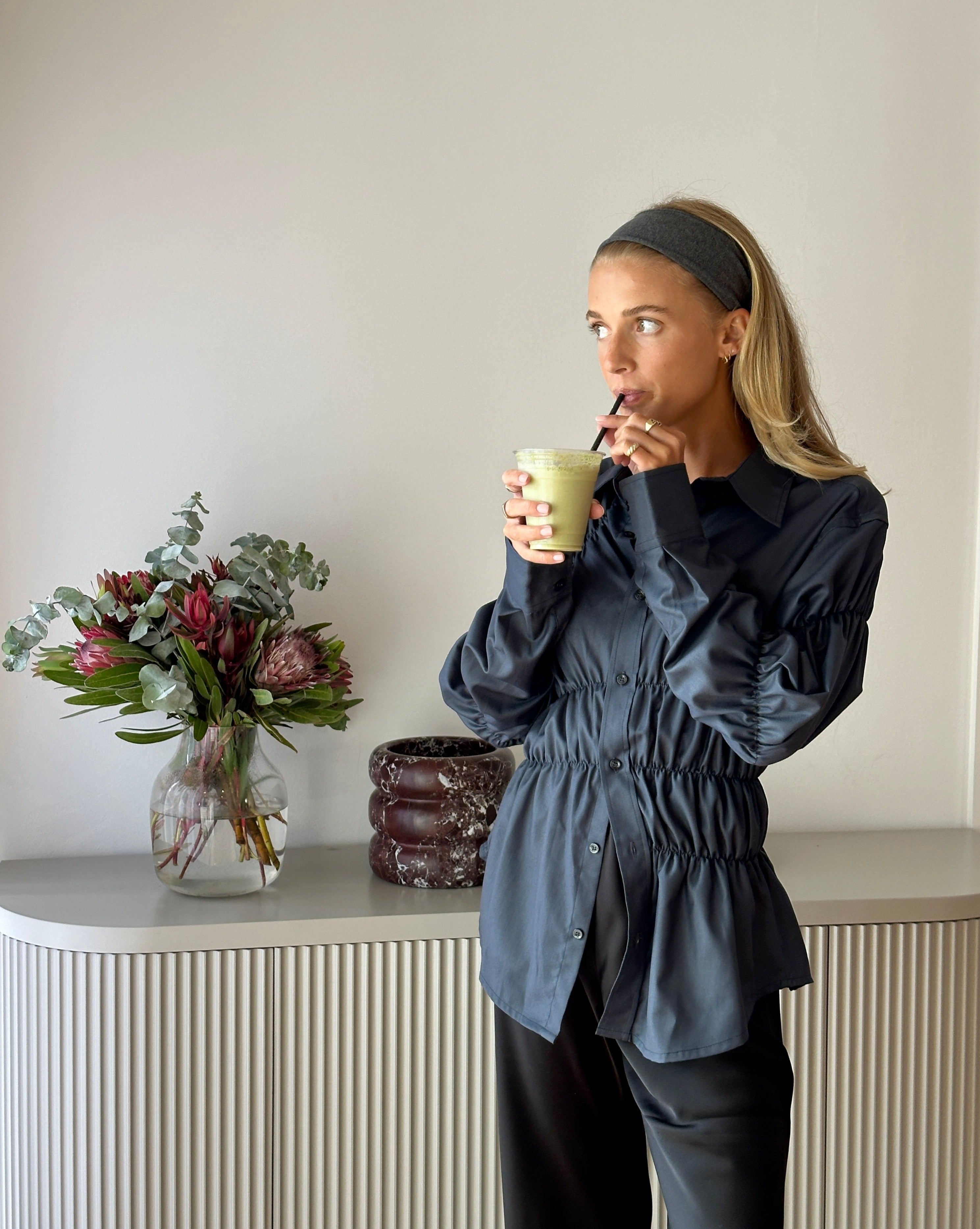 Jamie | Blouse met Ruches En Plofmouwen