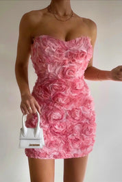 Très Jolie | Strapless Jurk Met Bloemmotief