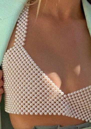 Adelyn | Dames crop top bandjes rasterstructuur