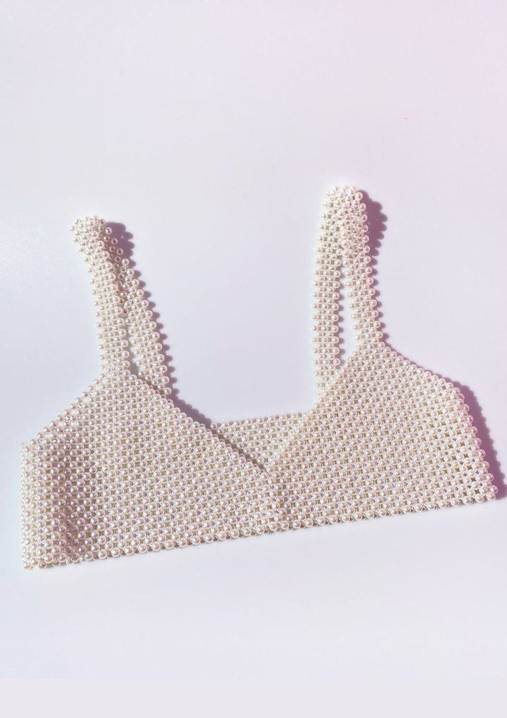 Adelyn | Dames crop top bandjes rasterstructuur