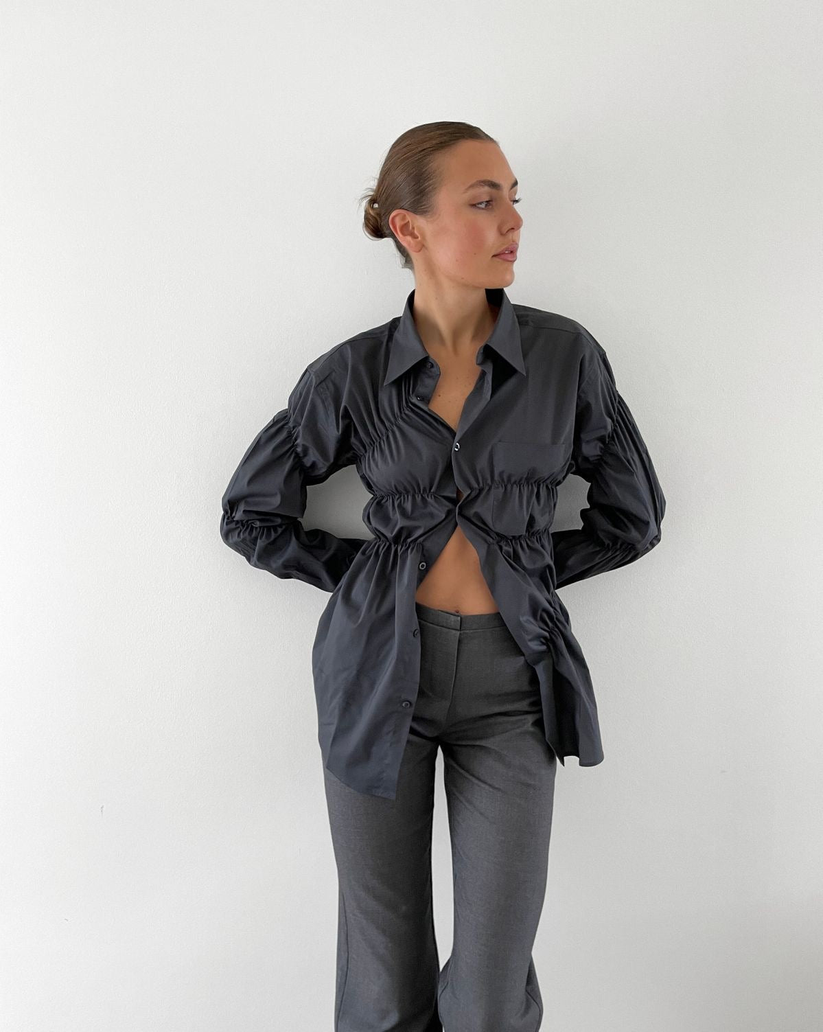 Jamie | Blouse met Ruches En Plofmouwen