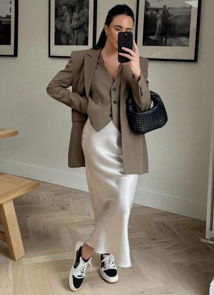 Ayla | Dames rok met hoge taille maxi lengte
