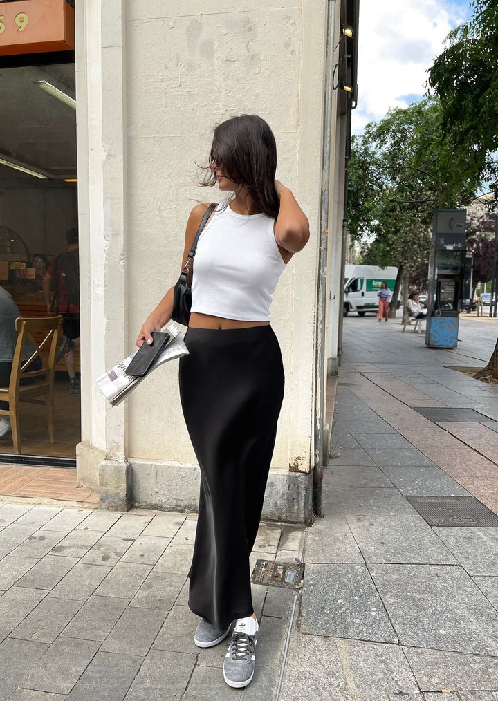 Ayla | Dames rok met hoge taille maxi lengte