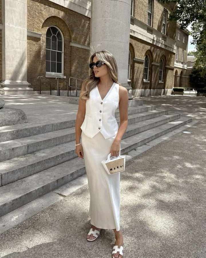 Ayla | Dames rok met hoge taille maxi lengte