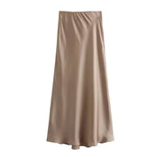 Adrianne | Maxi Rok Satijn Look met Subtiele Glans - Comfy & Luchtig