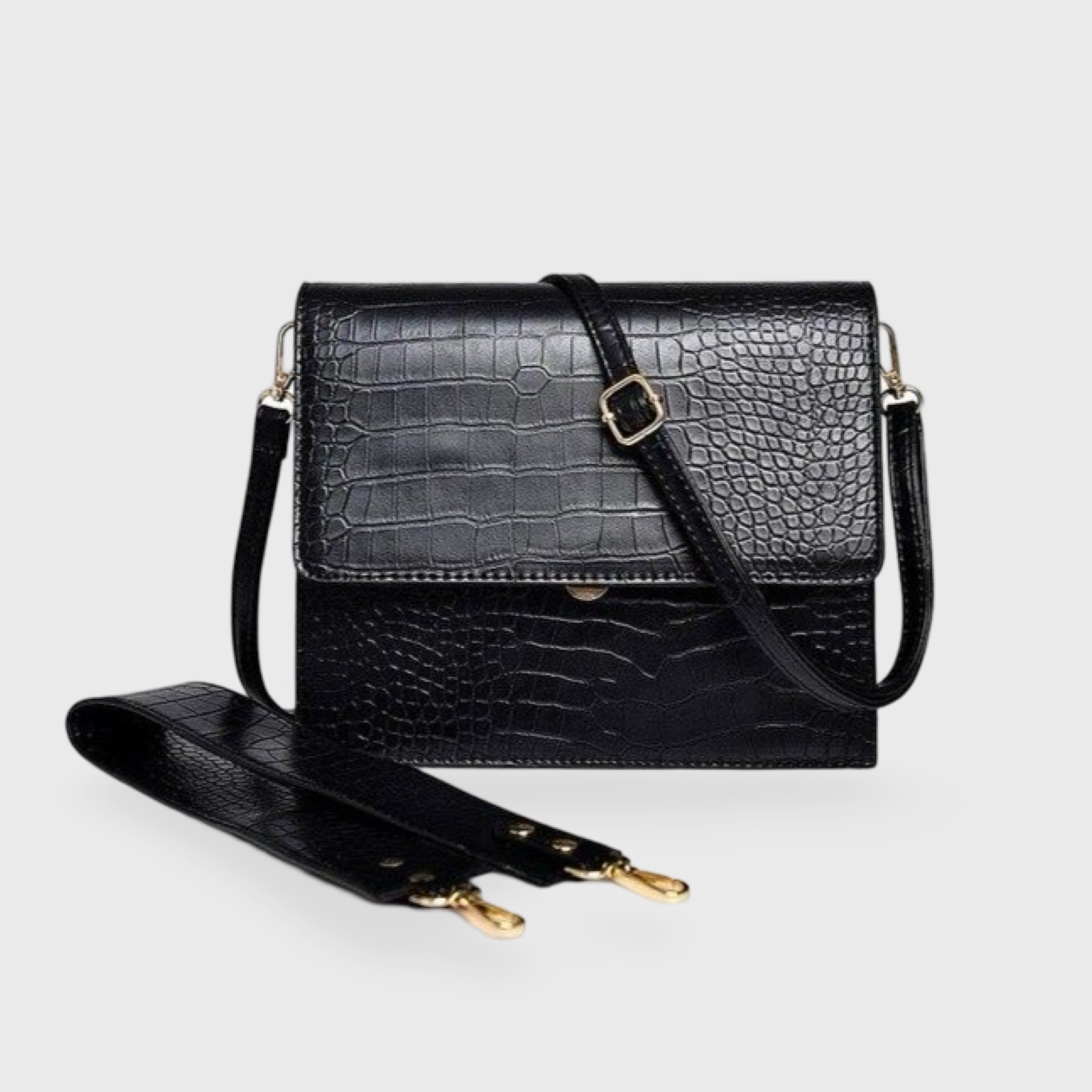 Diek | Compacte Croc Schoudertas - Crossbody