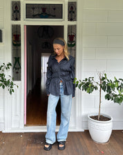 Jamie | Blouse met Ruches En Plofmouwen