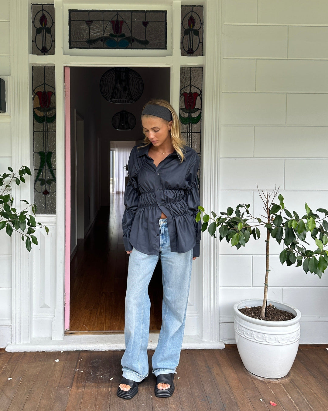 Brooklyn | Dames Blouse with Ruches and Plofmouwen