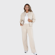 Iris | Tweedelig Lounge Pak Dames - Trendy Bomber Stijl, Comfortabel en Stijlvol