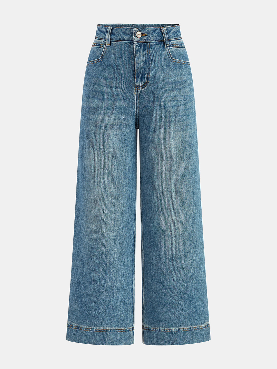 Avianna | Dames high-waist wide-leg jeans – lichtblauwe denim