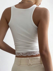 Jade | Dames Tanktop - Kanten V-hals, Casual Chic